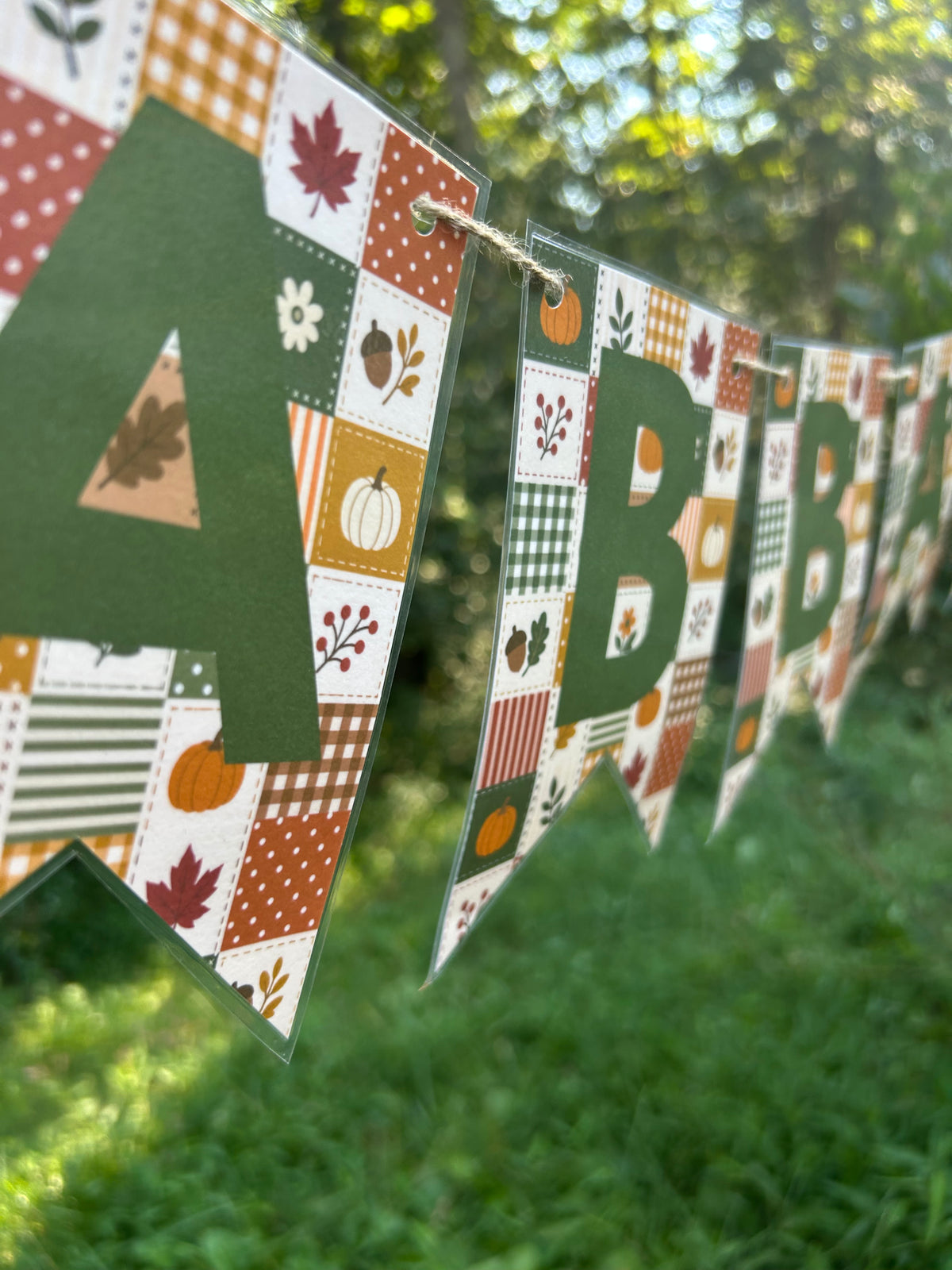 “Shabbat Shalom” Autumn Patchwork Bunting Banner