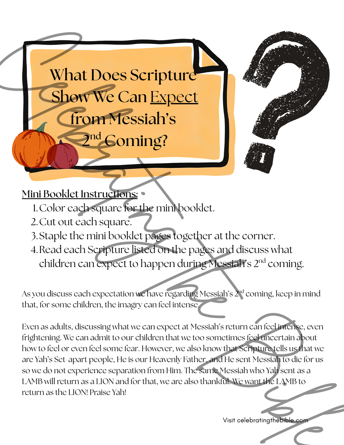 The King is Coming: Yom Teruah (Feast of Trumpets) Mini Curriculum