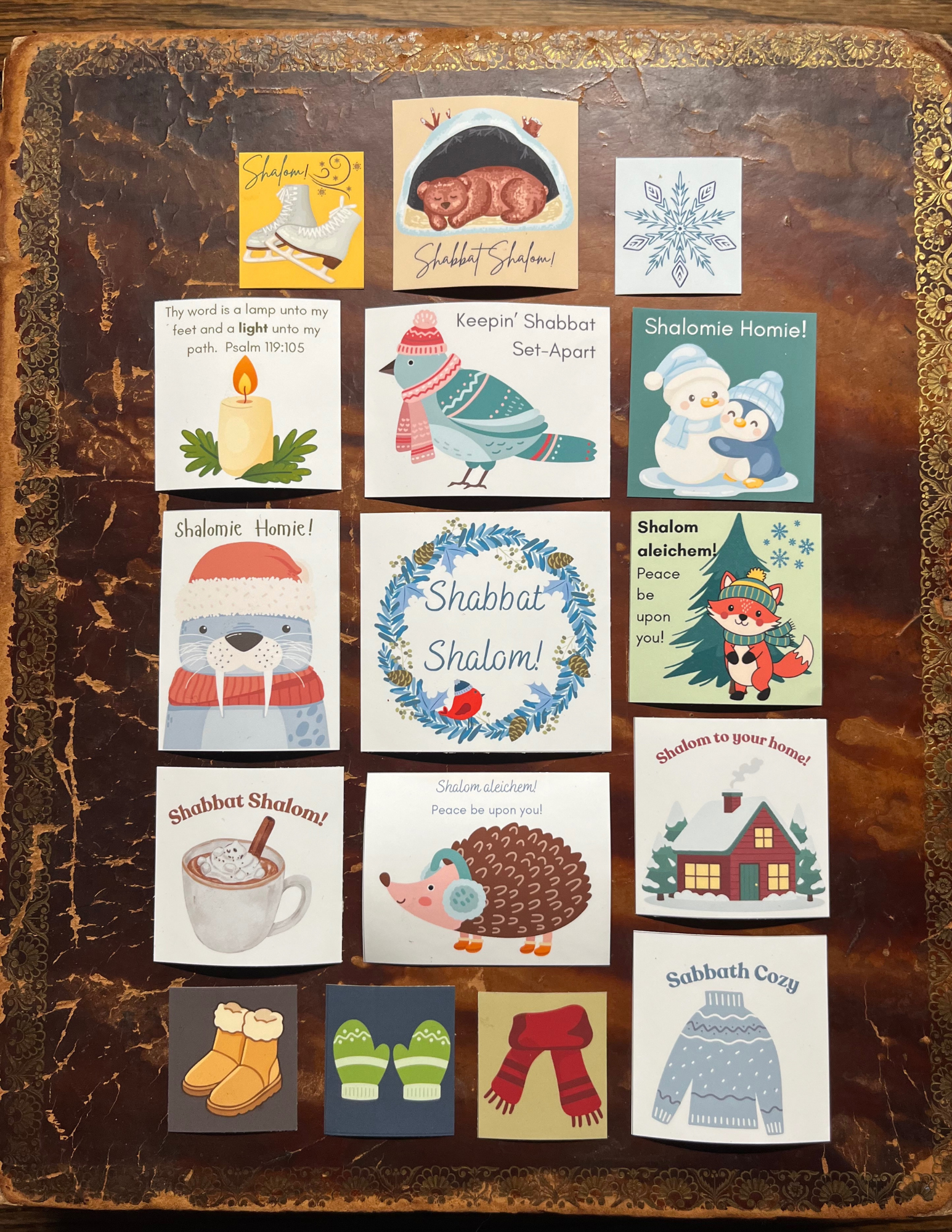 "Sabbath Winter Cozy" Vinyl Stickers 42ct