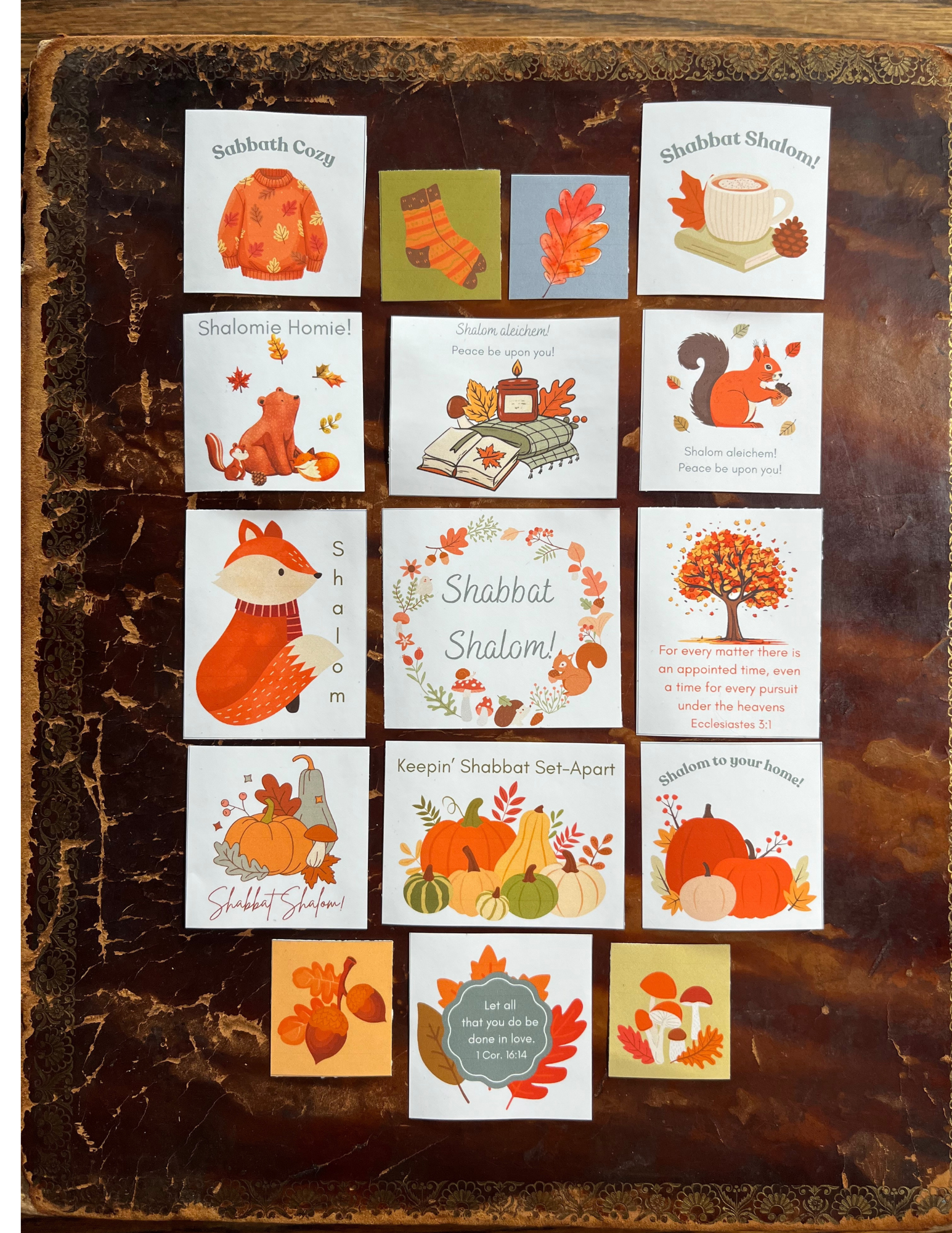 "Sabbath Autumn Forest Fun" Vinyl Stickers 42ct