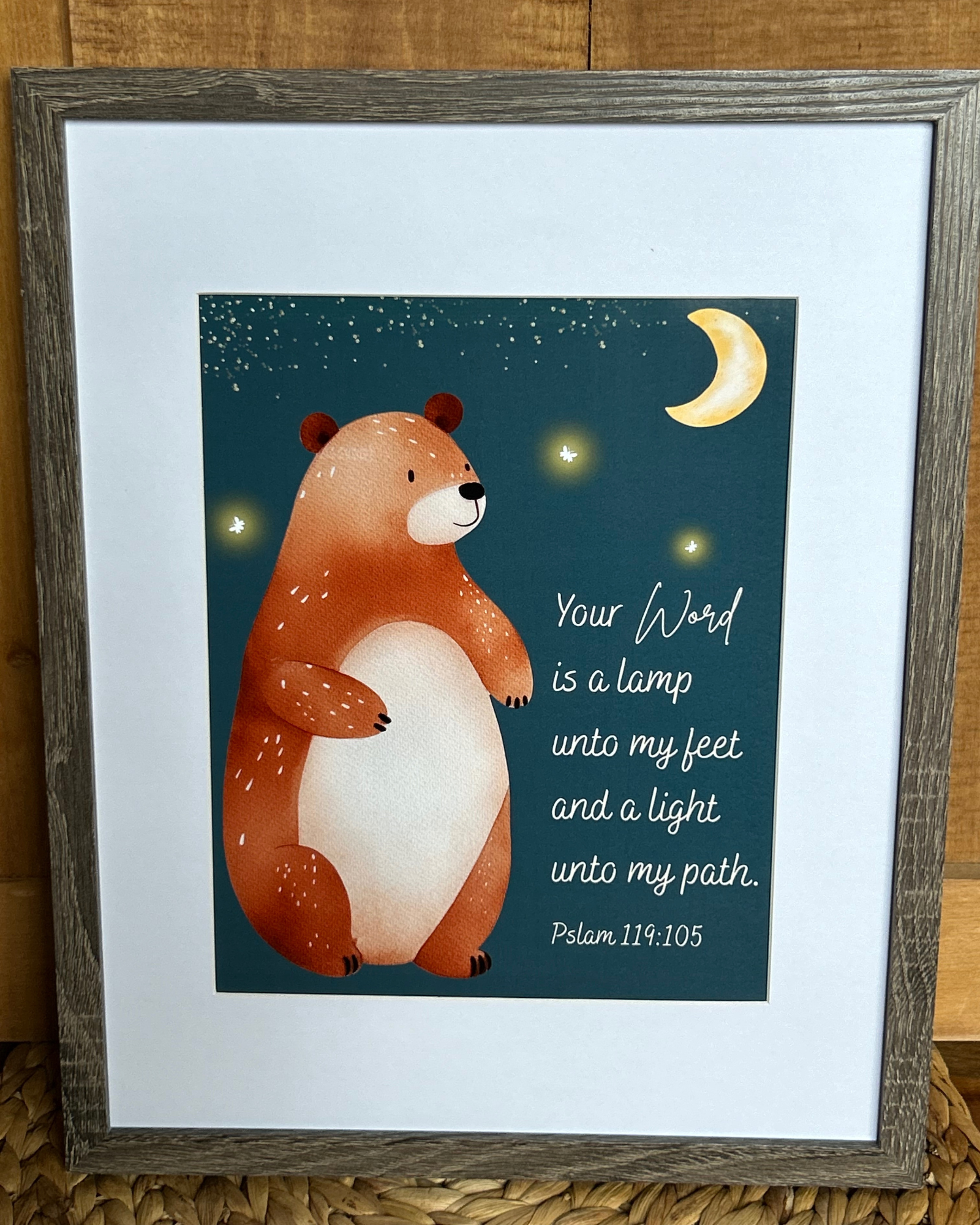 “Lightening Bugs and Bear Psalm 119:105” Fine Art Print