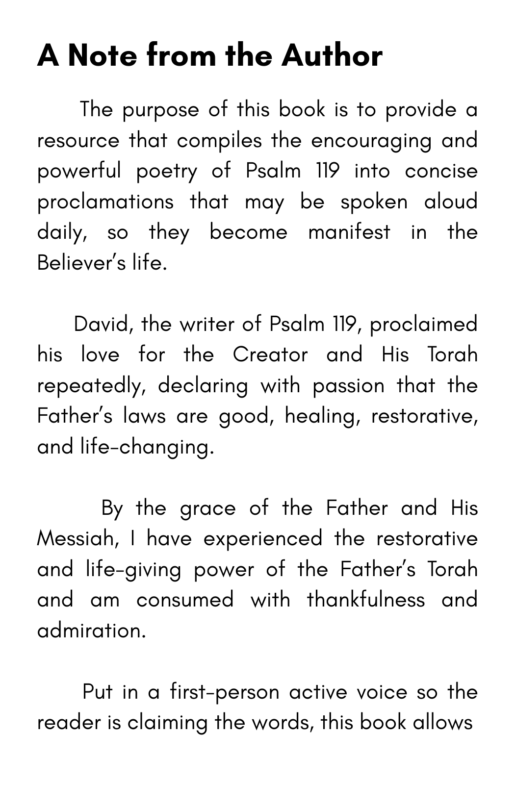 Hiding His Torah in My Heart: Proclamations from Psalm 119