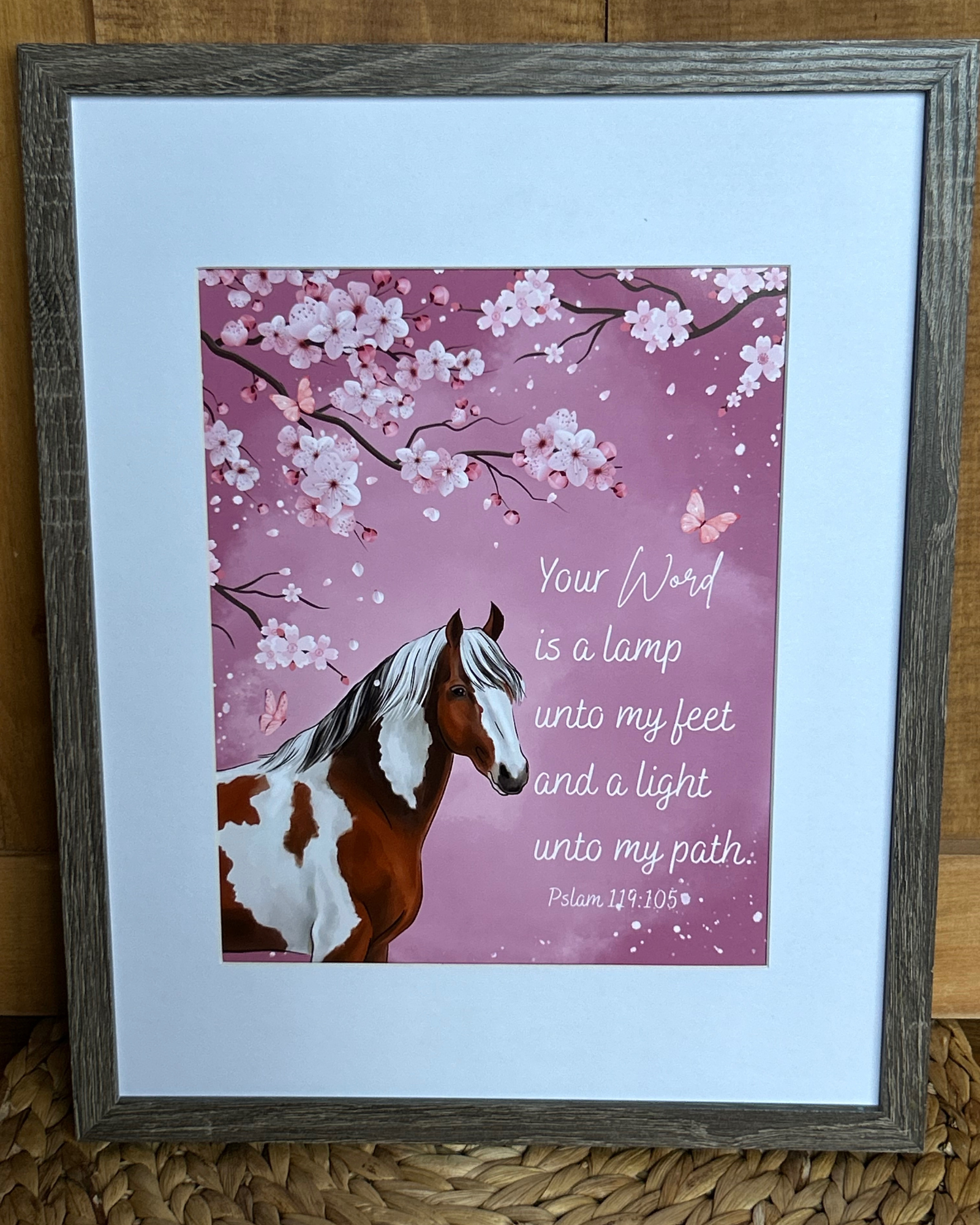"Butterfly Horse Psalm 119:105" Fine Art Print