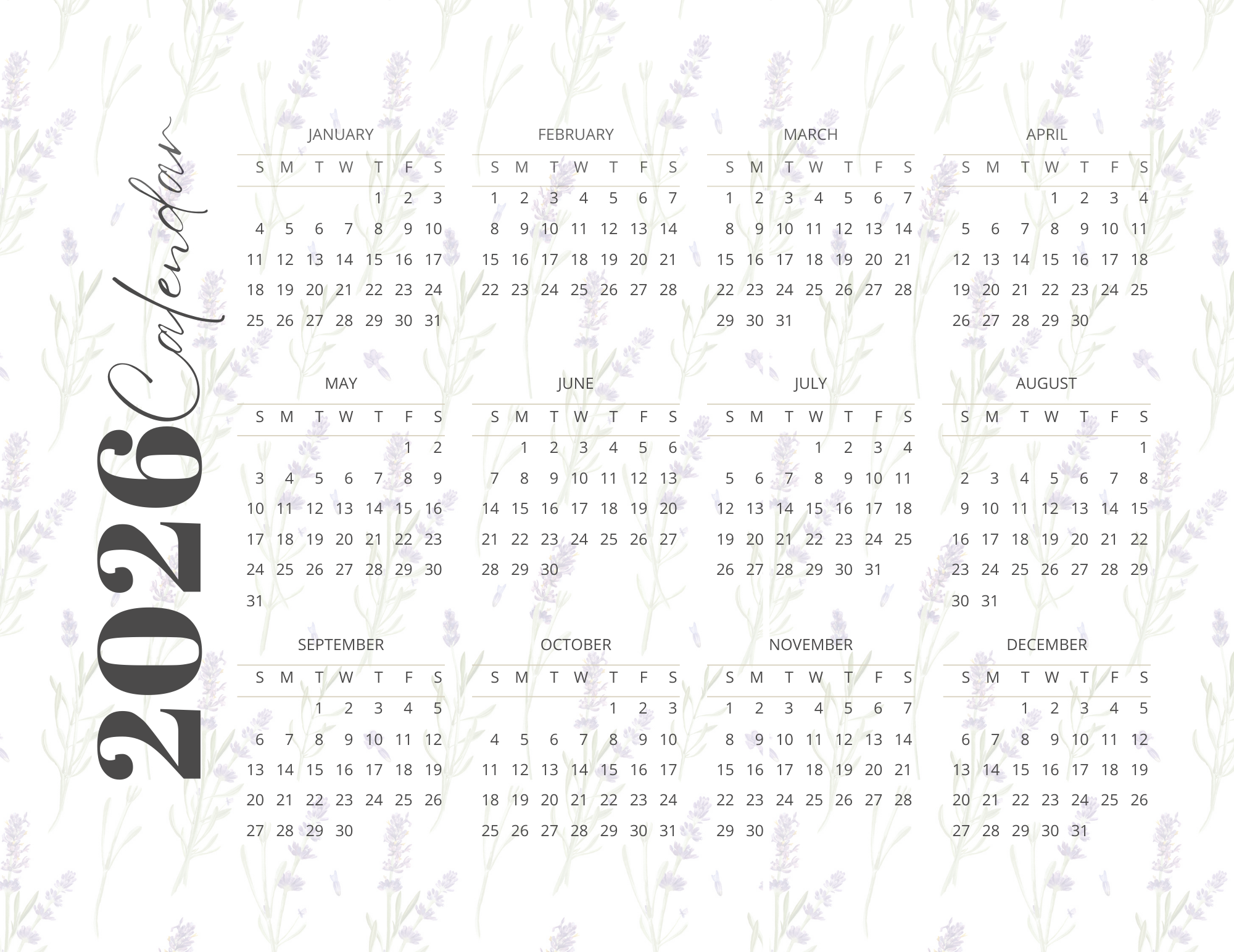 Pastel Floral Calendar: A Digital Integrated Biblical and Gregorian Calendar for 2026