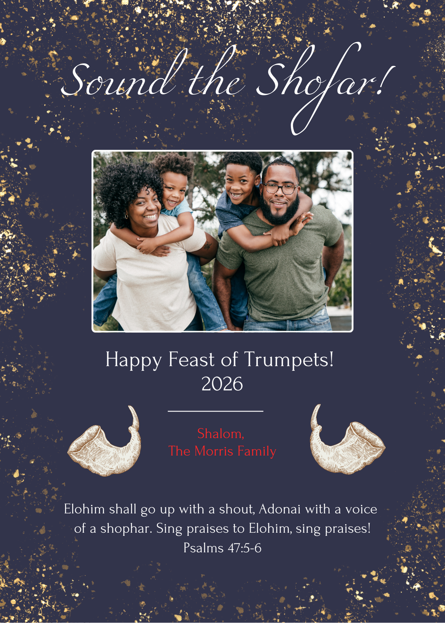 Feast of Trumpets - Glitter Navy Shofar
