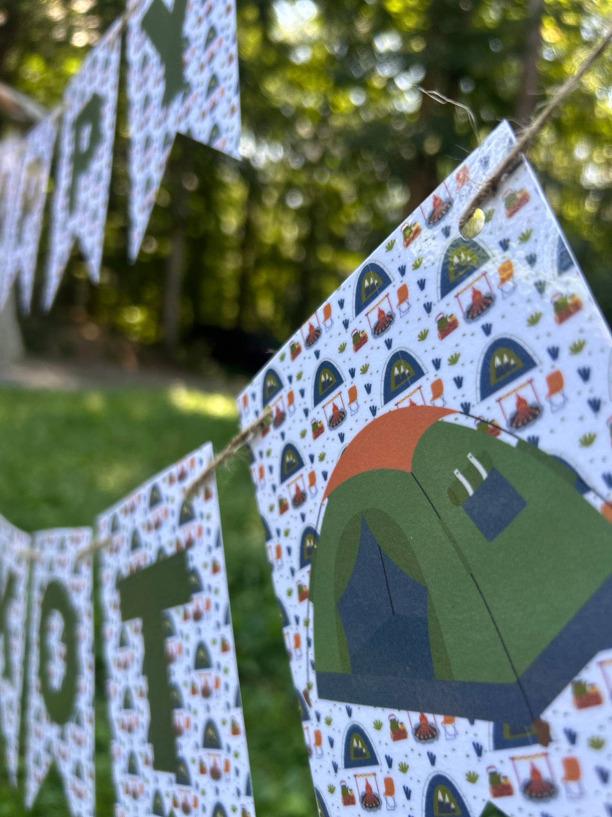 "Happy Sukkot" Goin’ Camping Bunting Banner