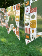“Shabbat Shalom” Autumn Patchwork Bunting Banner