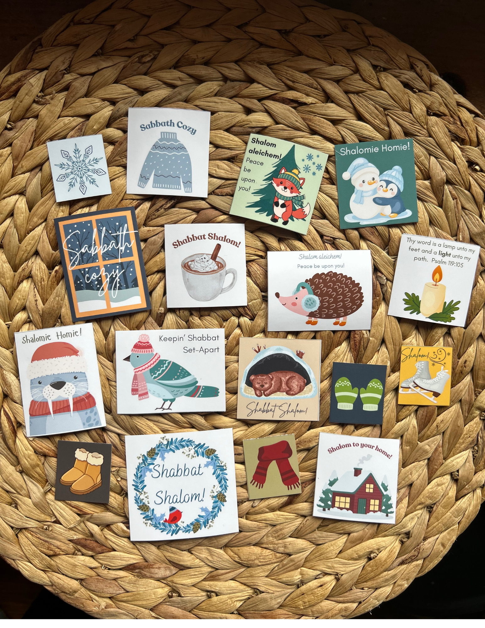 "Sabbath Winter Cozy" Vinyl Stickers 42ct