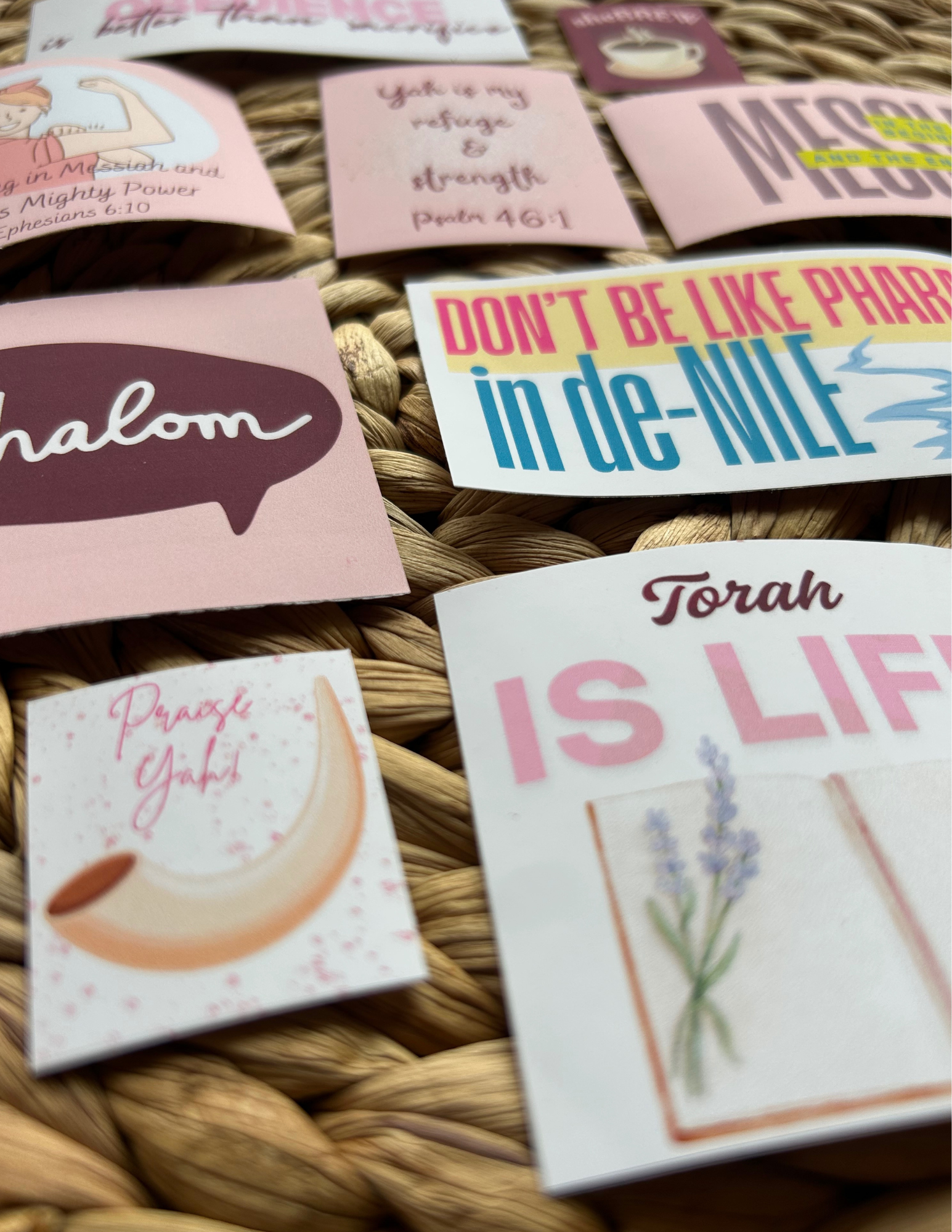 "Torah Is Life" Pink Vinyl Stickers 20ct