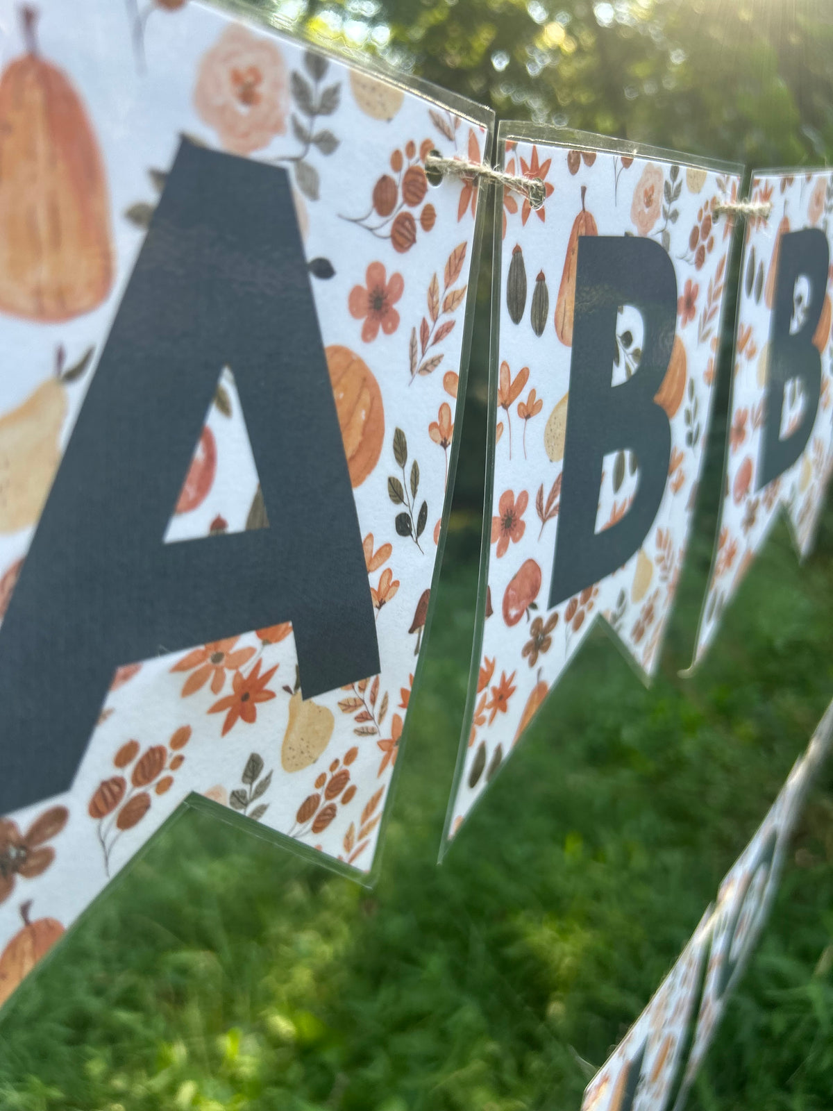 “Shabbat Shalom” Clean Autumn Navy Bunting Banner