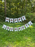 "Happy Sukkot" Classic Pumpkins Bunting Banner