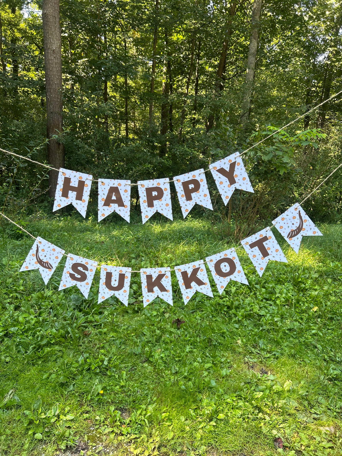 "Happy Sukkot" Classic Pumpkins Bunting Banner