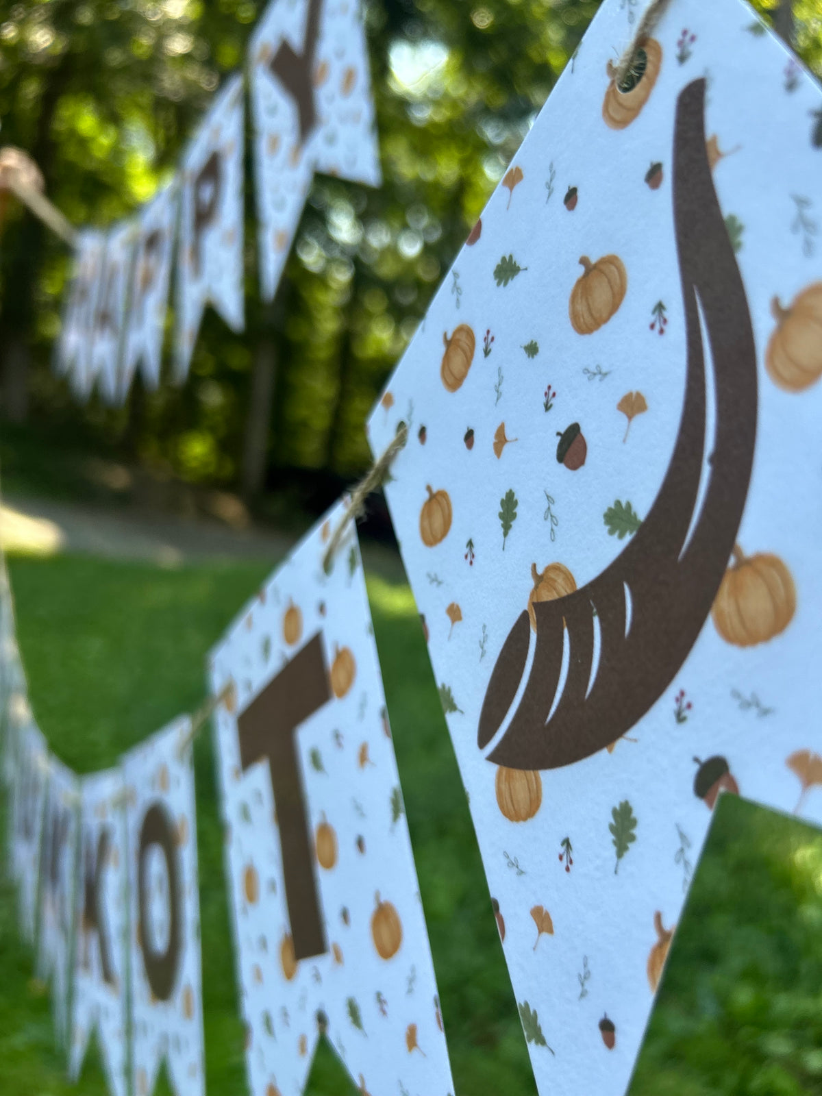 "Happy Sukkot" Classic Pumpkins Bunting Banner