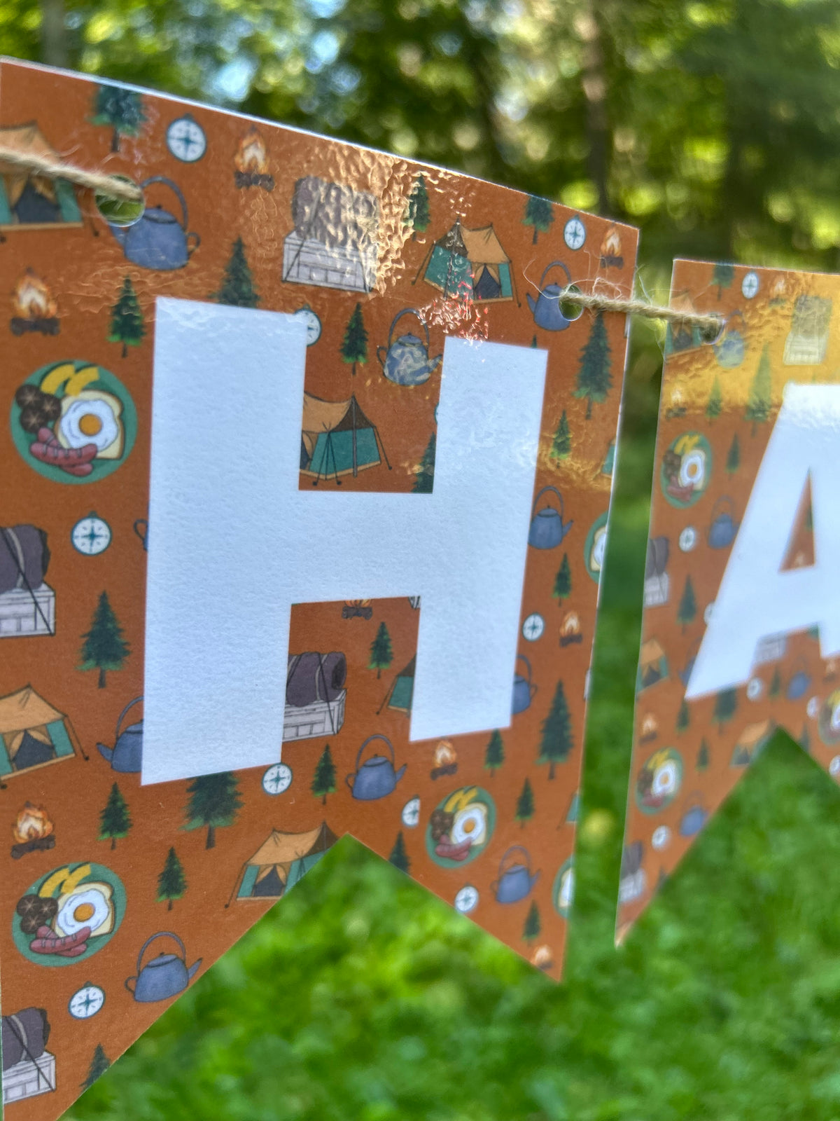 "Happy Sukkot" Autumn Breakfast Orange Bunting Banner