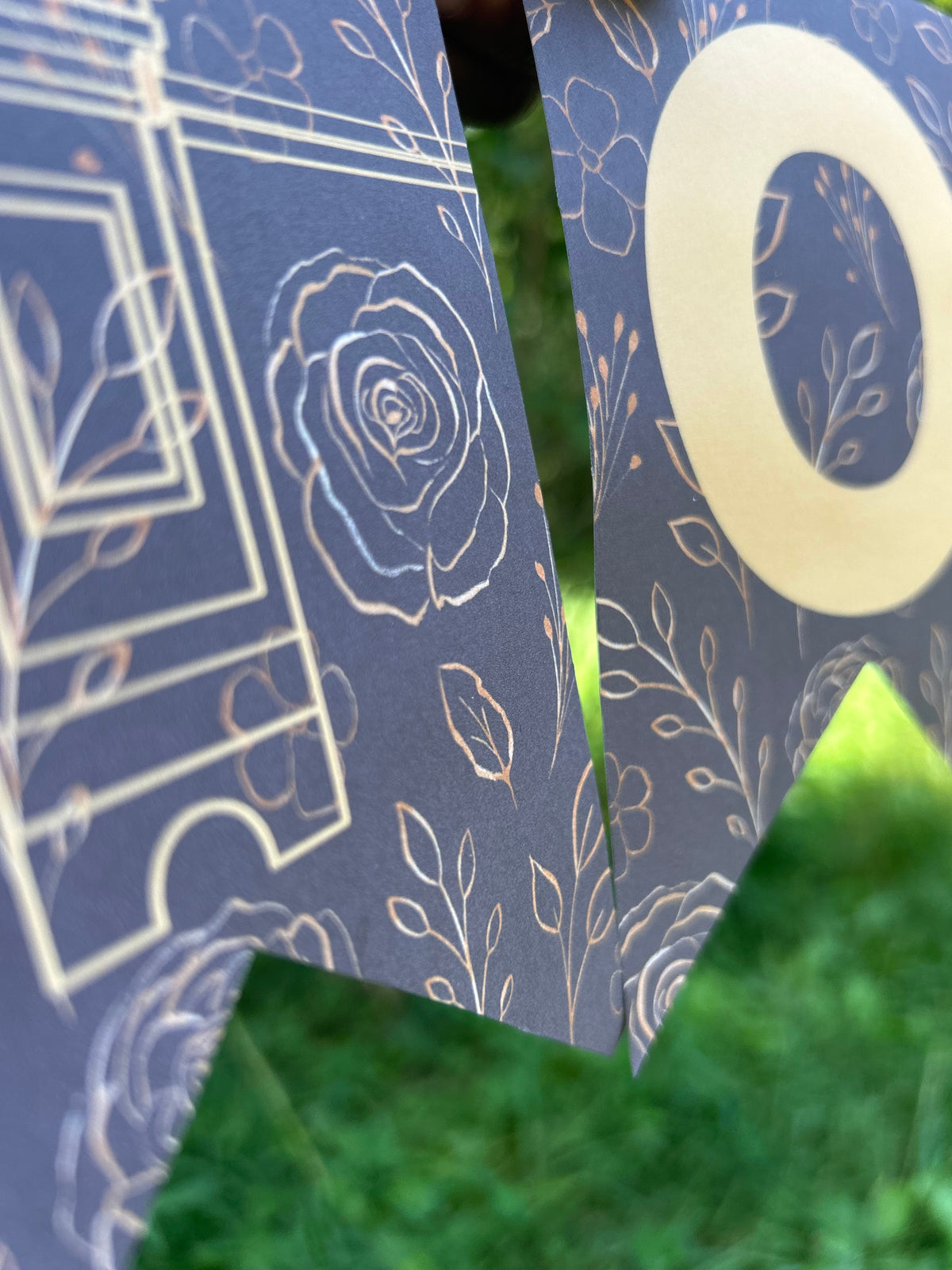 "Yom Kippur" Gold Rose Incense Bunting Banner
