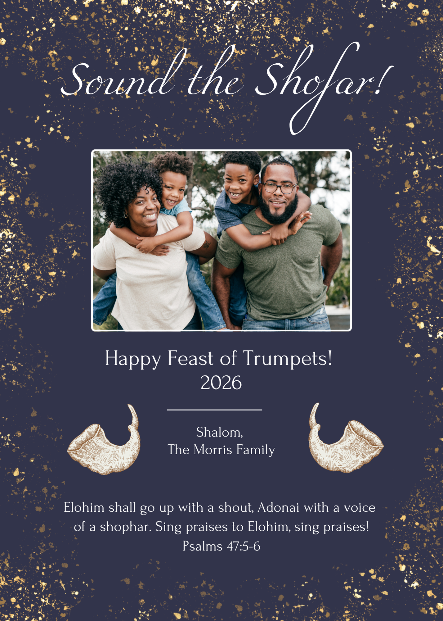 Feast of Trumpets - Glitter Navy Shofar