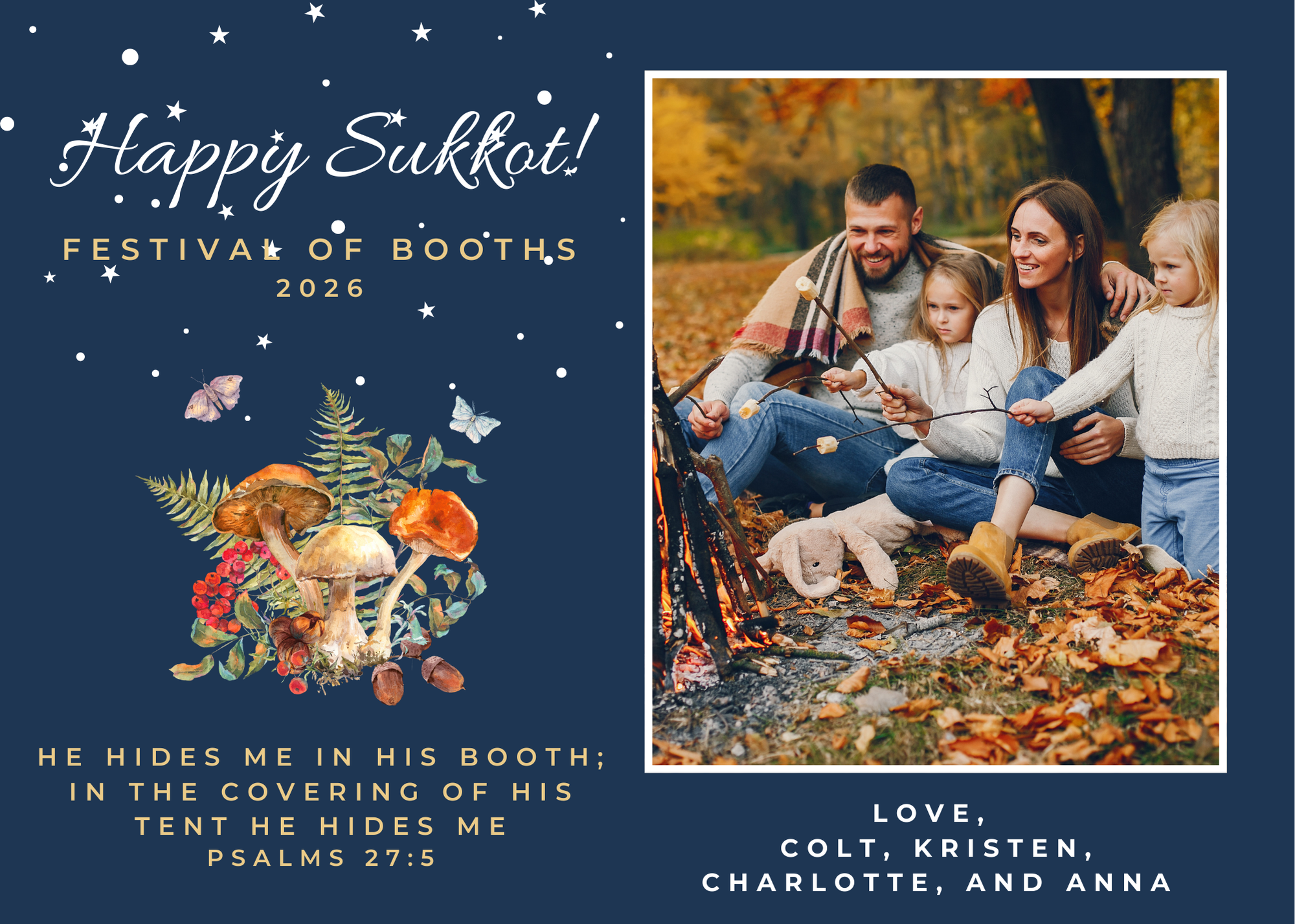 Happy Sukkot - Forest Fern and Mushroom