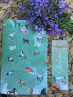 "Horses of Courage" Blank Notebook and Matching Shema Bookmark