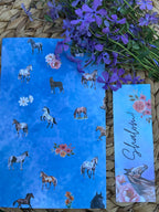 "Horses of Courage" Blank Notebook and Matching Shema Bookmark
