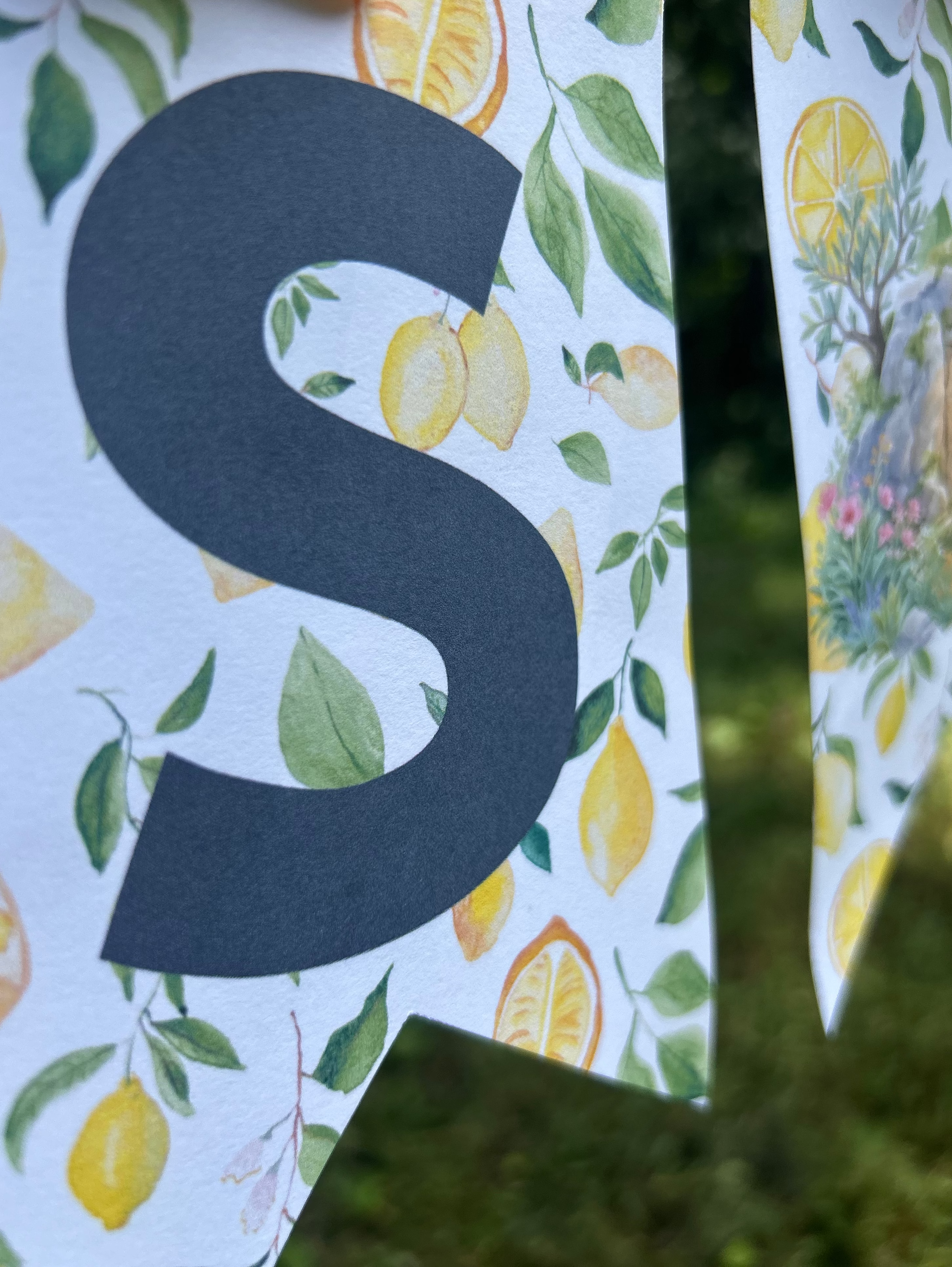 “He Is Risen” Empty Tomb Lemons Bunting Banner