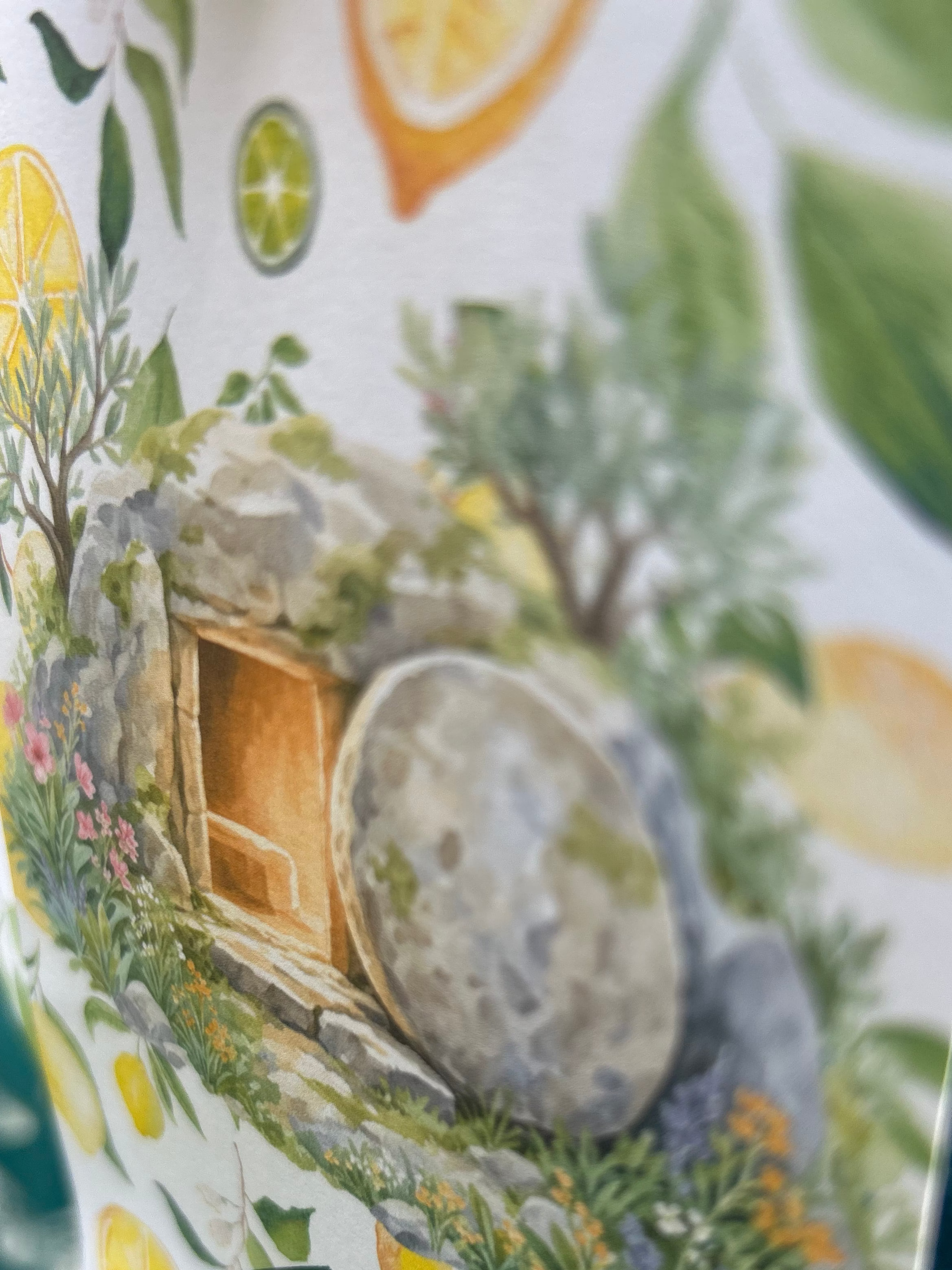 “He Is Risen” Empty Tomb Lemons Bunting Banner