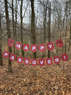 "Happy Passover" Classic Ten Plagues Red Bunting Banner